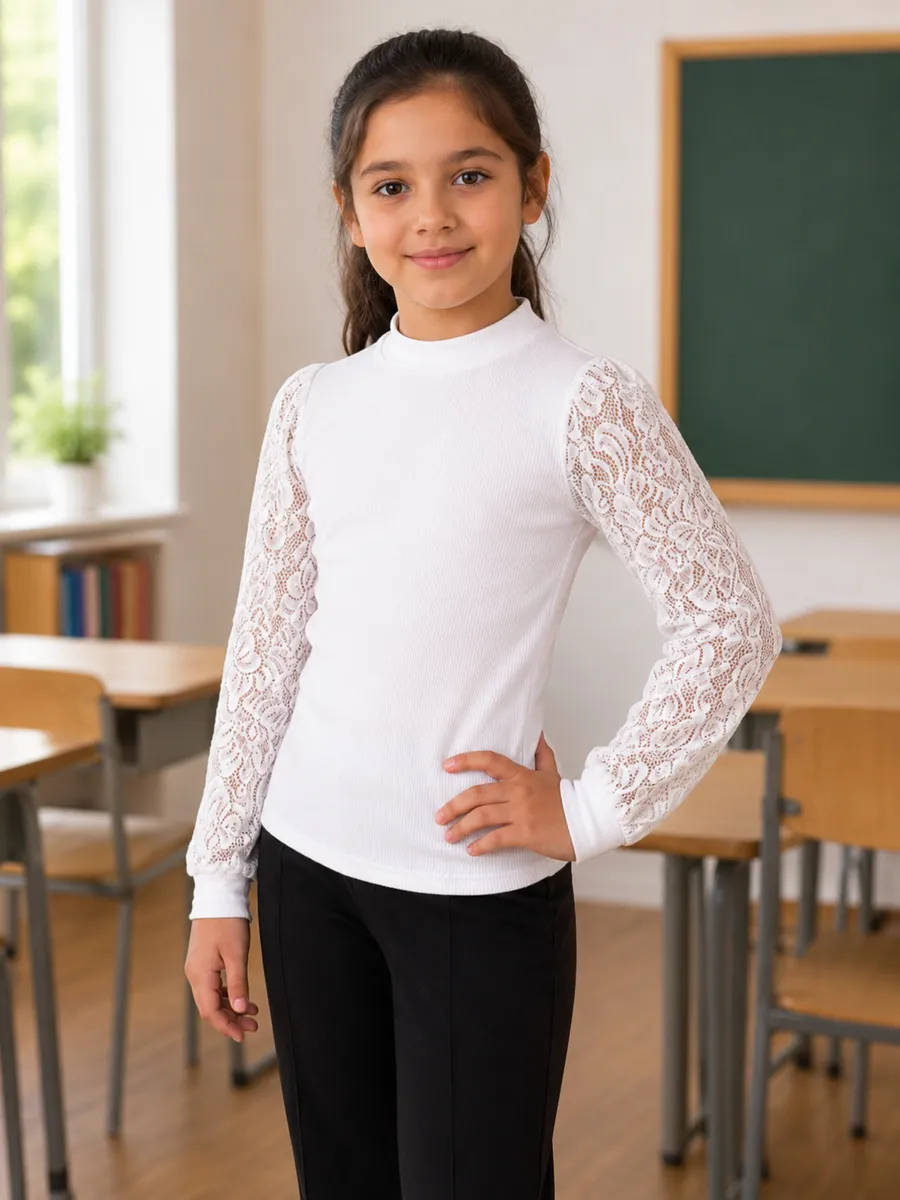 Лонгслив ELETE Е-Д24-Г1(white)-ЧЗ - фото 5