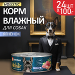 Корм для собак Зоогурман Holistic Ягненок с рисом и овощами 100 г х 24 шт.