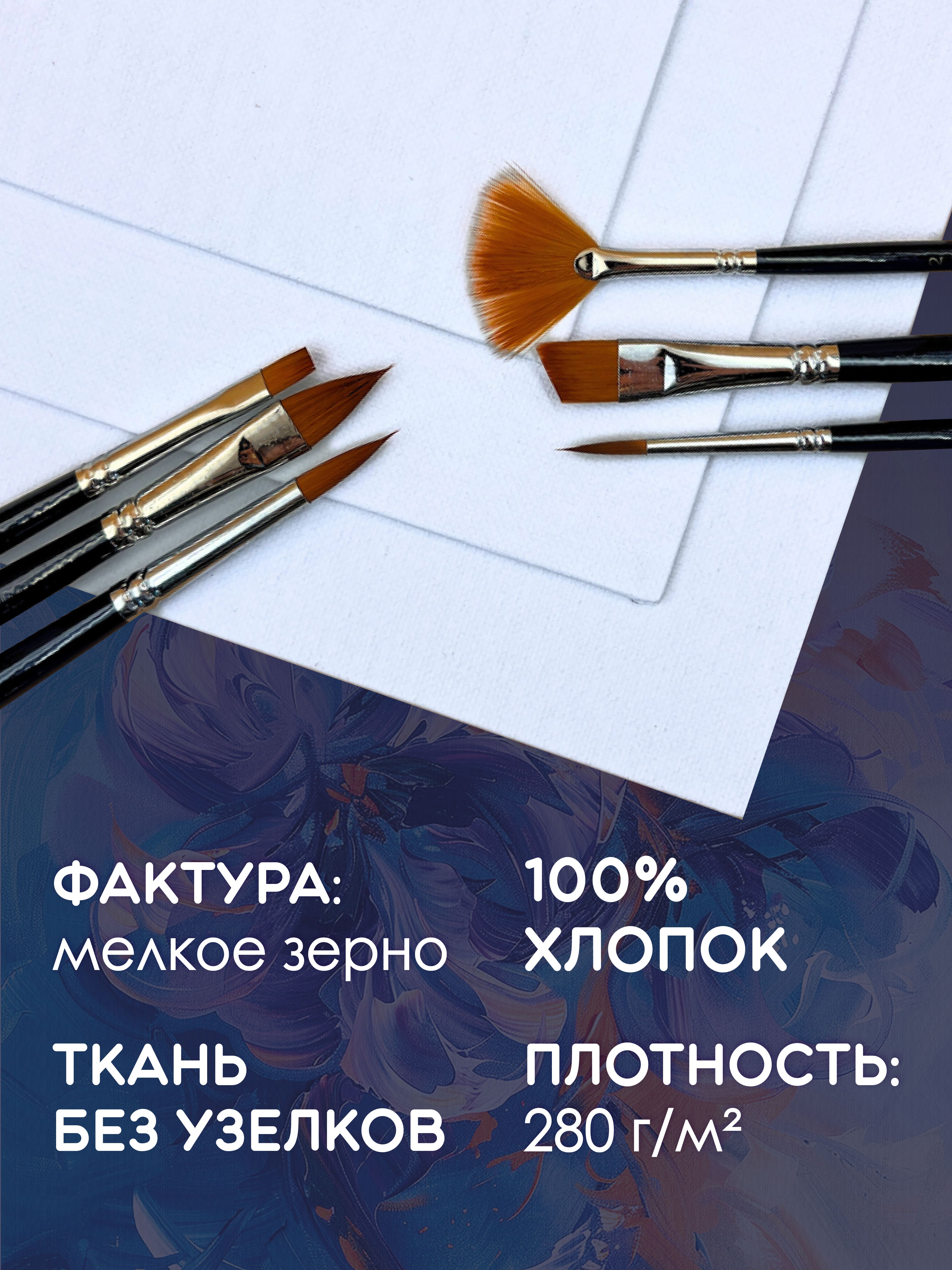 Холсты для рисования AXLER на картоне грунтованные набор 20 шт для масляных красок и акрила 100% хлопок - фото 3