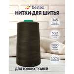 Нитки Bestex промышленные для тонких тканей для шитья 50/2 5000ярд 1 шт 345 темный болотный