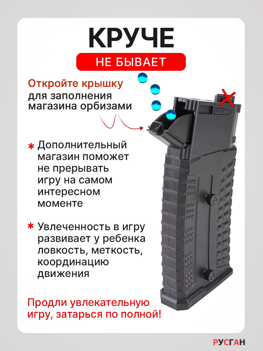 Комплектующее для игрушечного оружия RUSHGAN Магазин к автомату N4 - фото 2