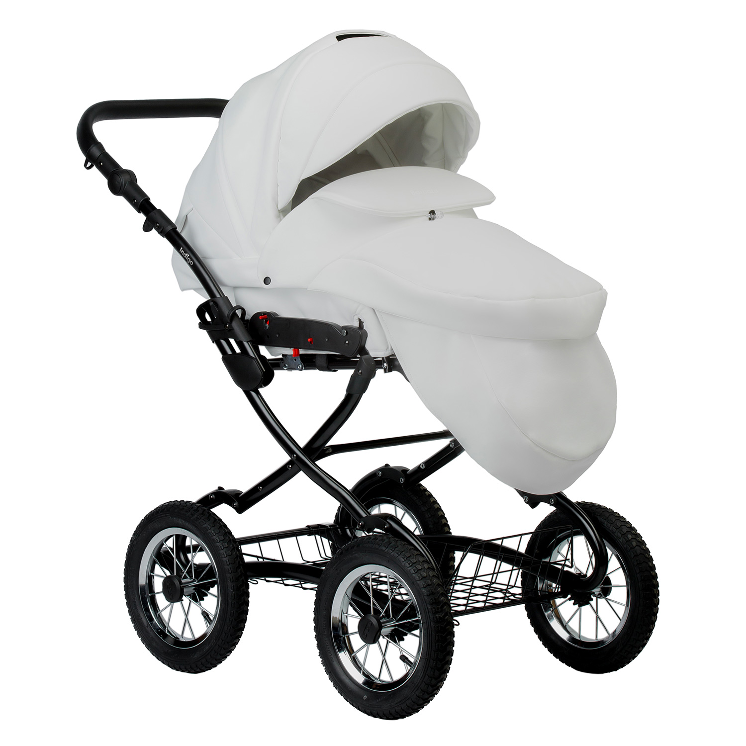 Коляска 2в1 Indigo Barbara Eco Classic кожа белый - фото 4