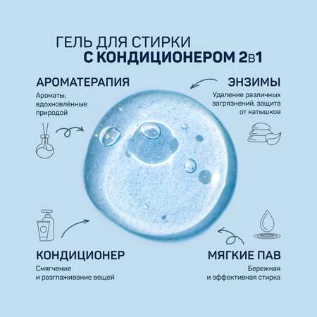 Гель для стирки AROMA DROP 2 в 1 Aromatherapy Лаванда и ваниль 1000 мл и Цветочный микс 1000 мл