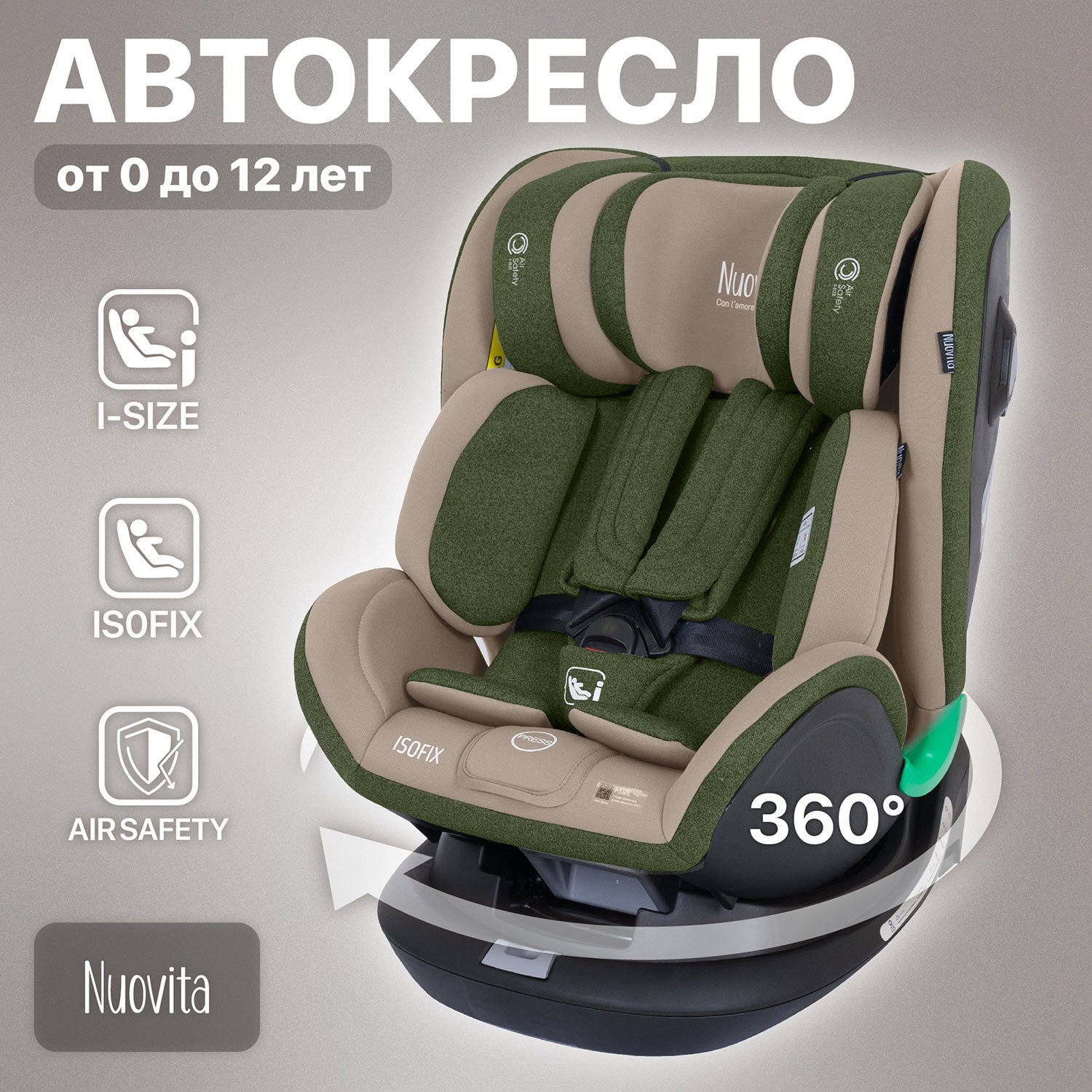 Автокресло Nuovita 0+/1/2/3 (0-36 кг) - фото 1