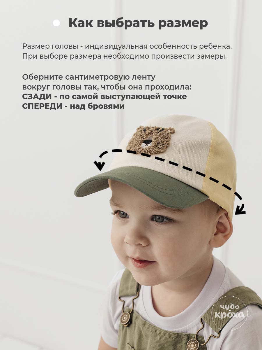 Бейсболка Чудо-Кроха BC-03-2025/зеленый/желтый - фото 8