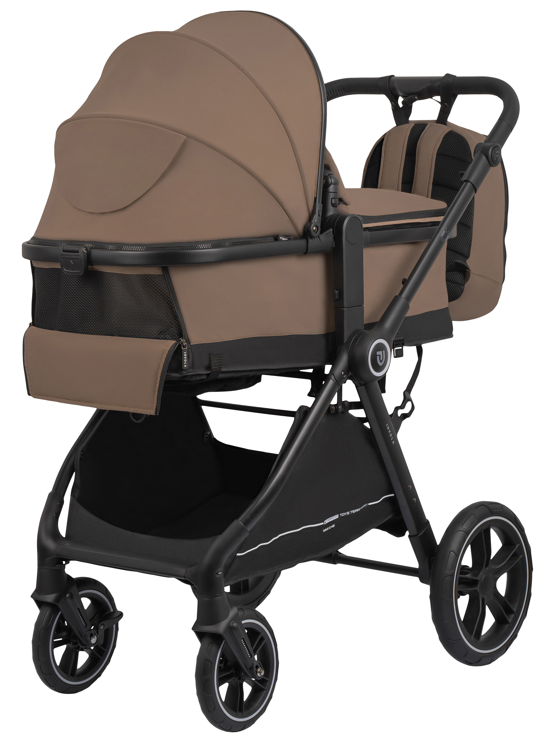 Коляска трансформер JOVOLA Truck, перекидная ручка бежевый - фото 4