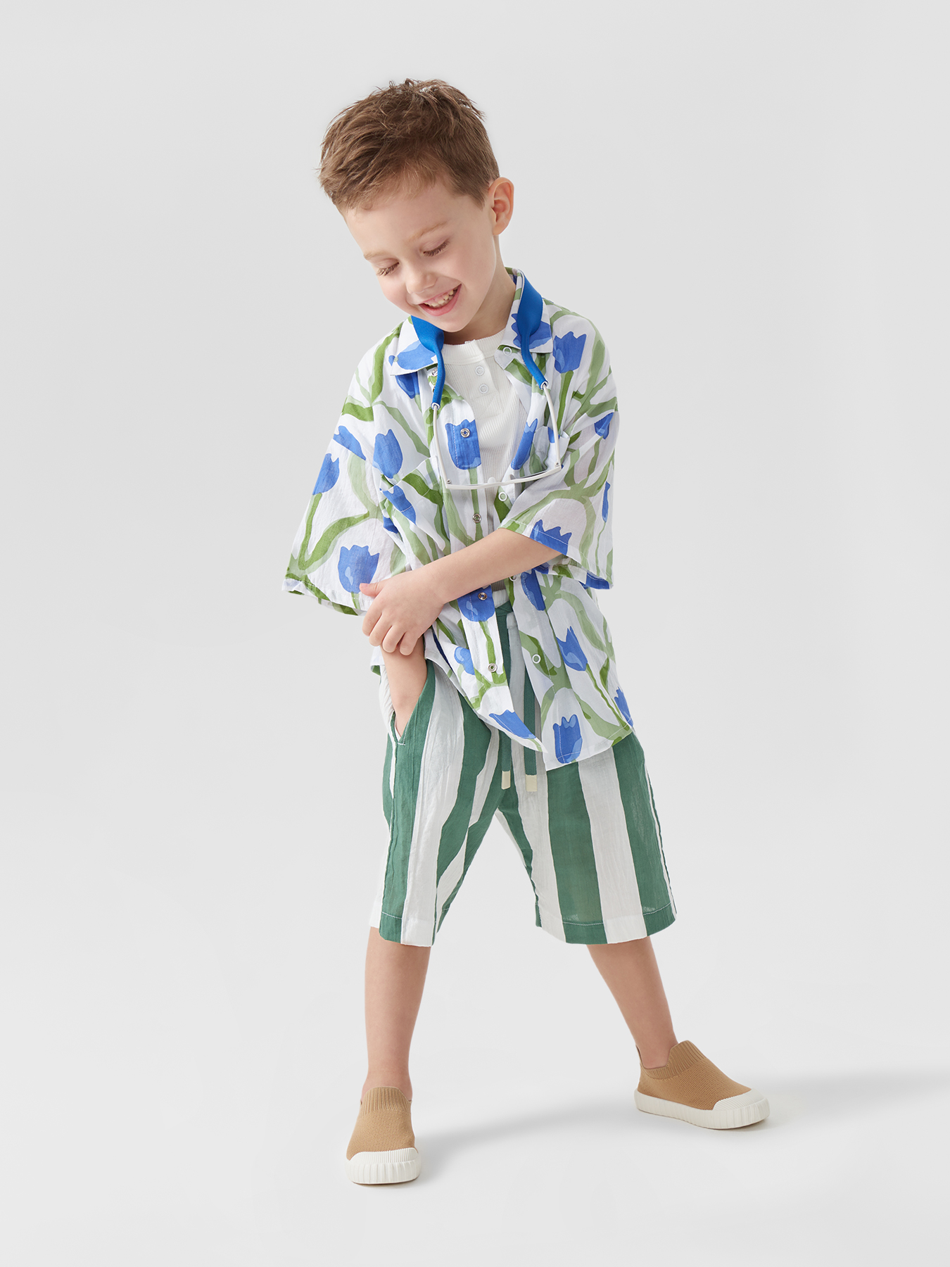 Рубашка Happy Baby 88116_blue-flower - фото 13