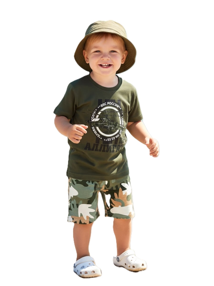 Футболка и шорты VEDDI 683/2к-21-хаки/вертолет - фото 1
