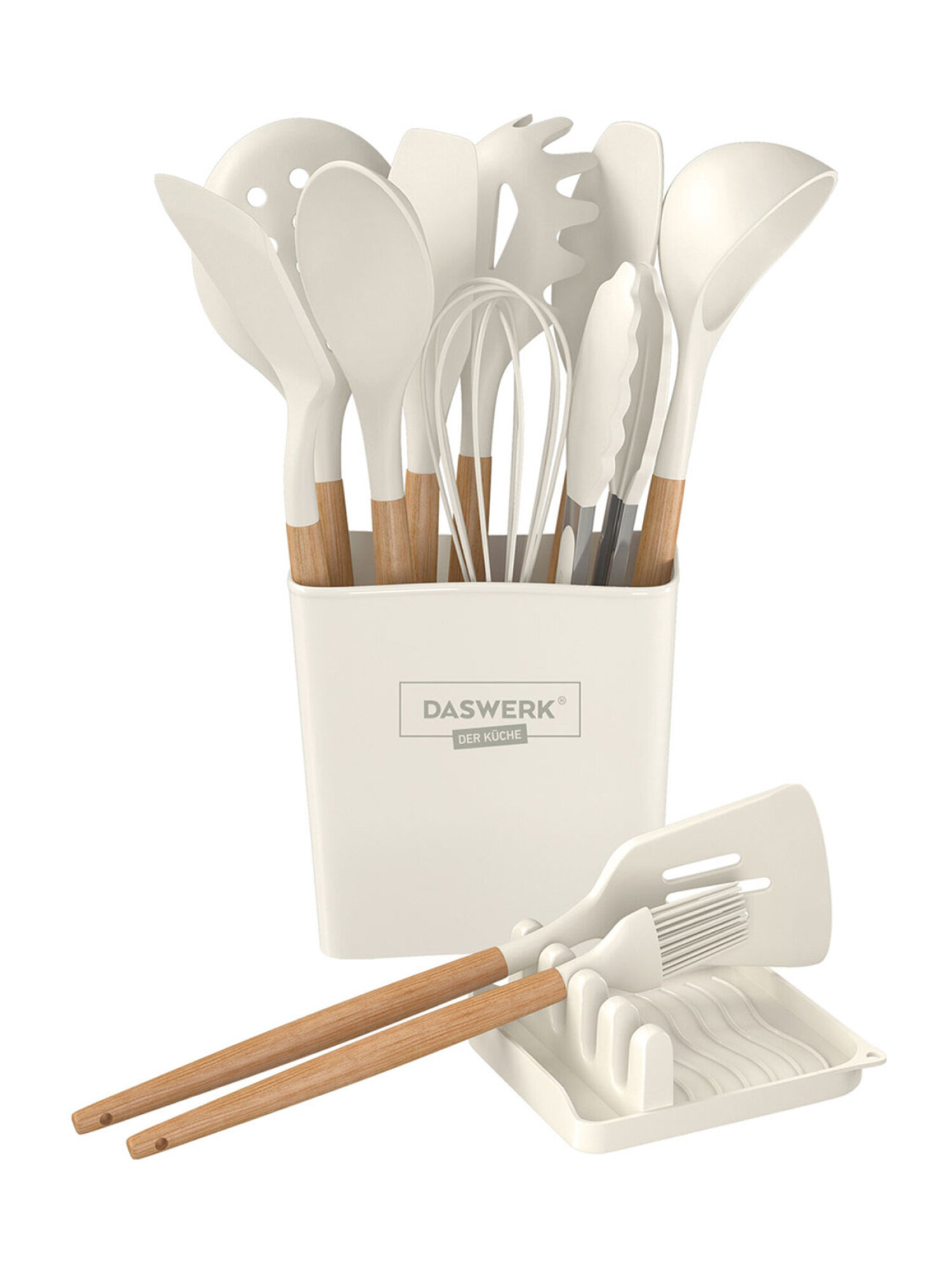 Набор кухонных принадлежностей DASWERK силиконовые с деревянными ручками 13 в 1 - фото 16
