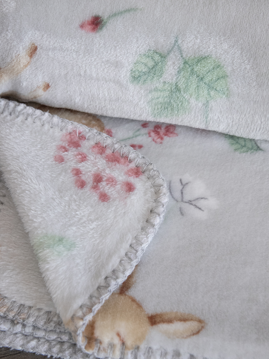 Плед для новорожденных Baby Nice MICRO FLANNEL Оленята серый 75х100 - фото 3