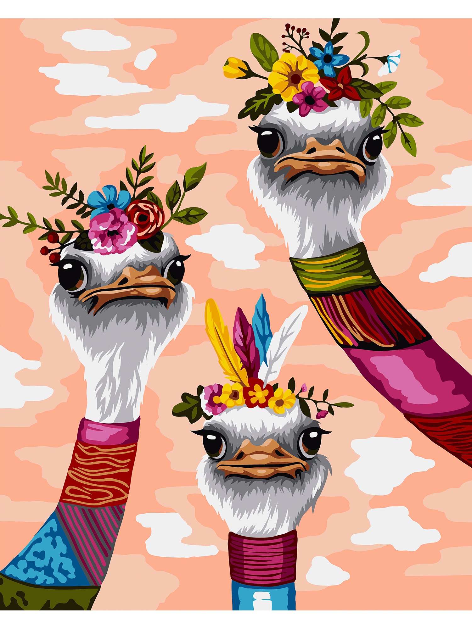 Картина по номерам Art on Canvas Стильные страусы в ассортименте - фото 2