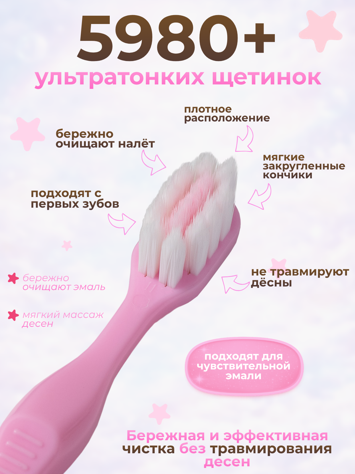 Зубная щетка классическая Чистый Зуб от 0 лет 1 шт. - фото 3