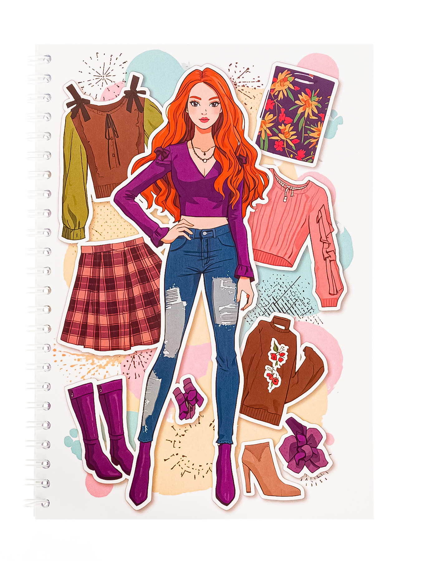 Раскраска Fashion Vector Design с бумажной куклой с одеждой для вырезания - фото 10