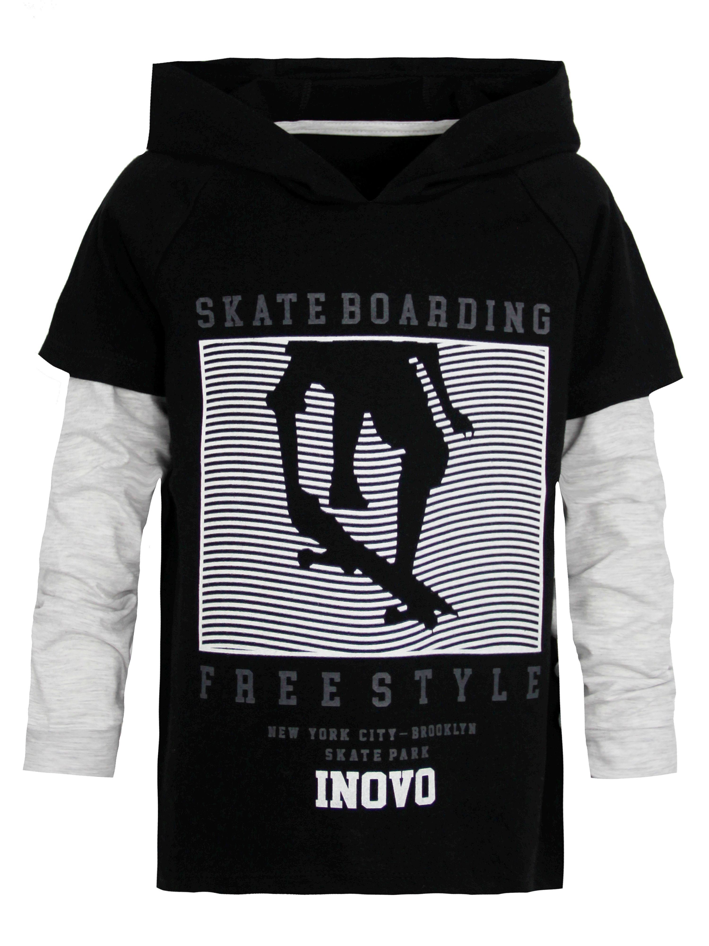 Худи ИНОВО GS1089/черный-серый - фото 1