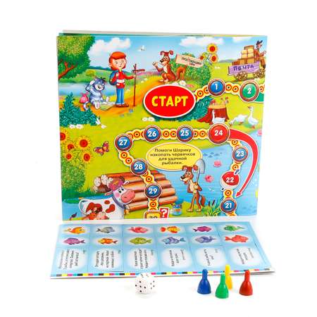 Игра-ходилка УМка Веселая рыбалка с карточками