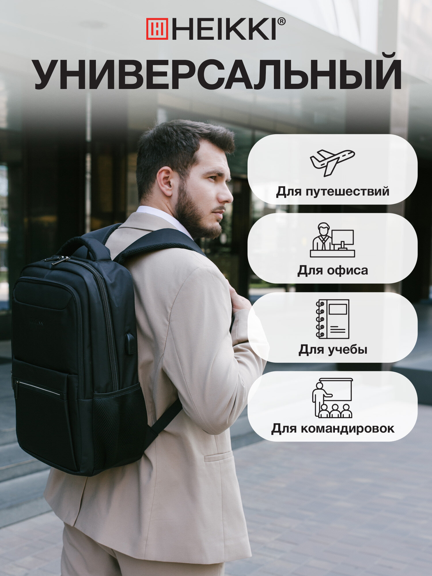 Рюкзак сумка HEIKKI мини чемодан дорожный ручная кладь для путешествий - фото 7