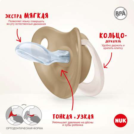 Пустышка Nuk силикон ортодонтическая от 0 мес. 1 шт.