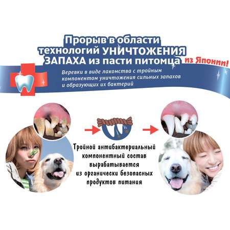Веревки для собак EarthPet для уничтожения запаха из пасти с хлородентом S 18шт