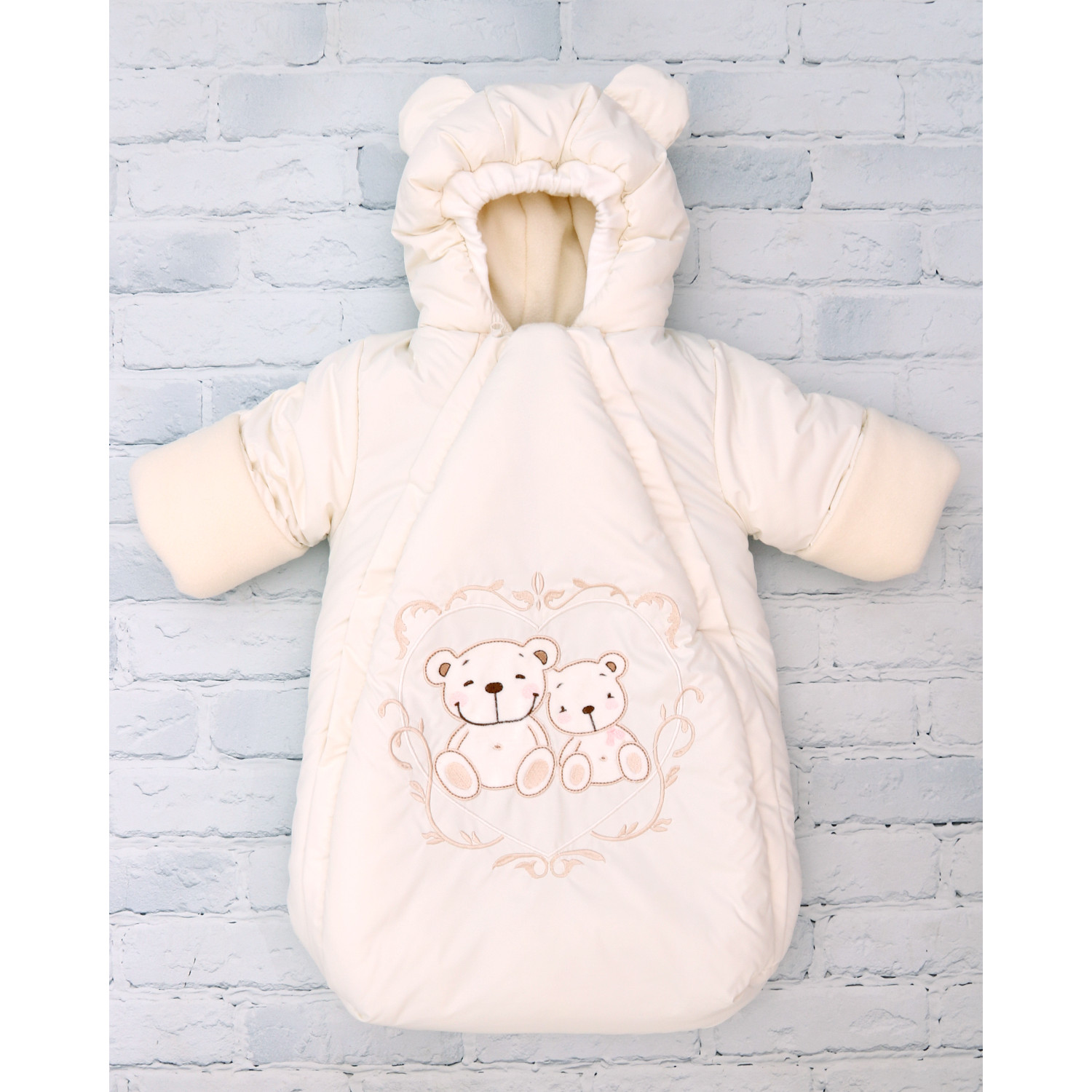 Конверт в коляску Осьминожка Мишки бежевый - фото 9