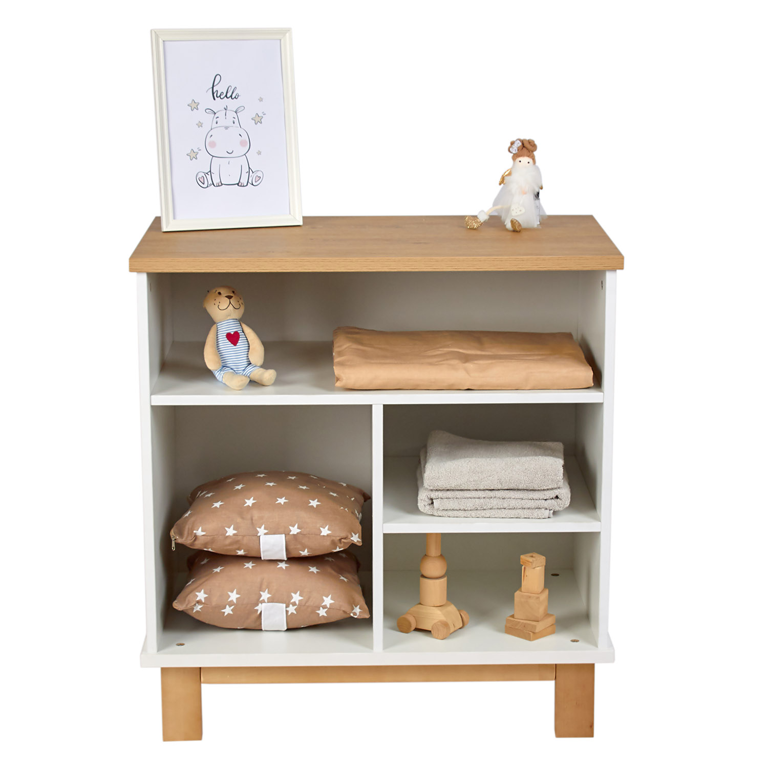 Комод для игрушек и книг Polini kids Белый-натуральный - фото 9