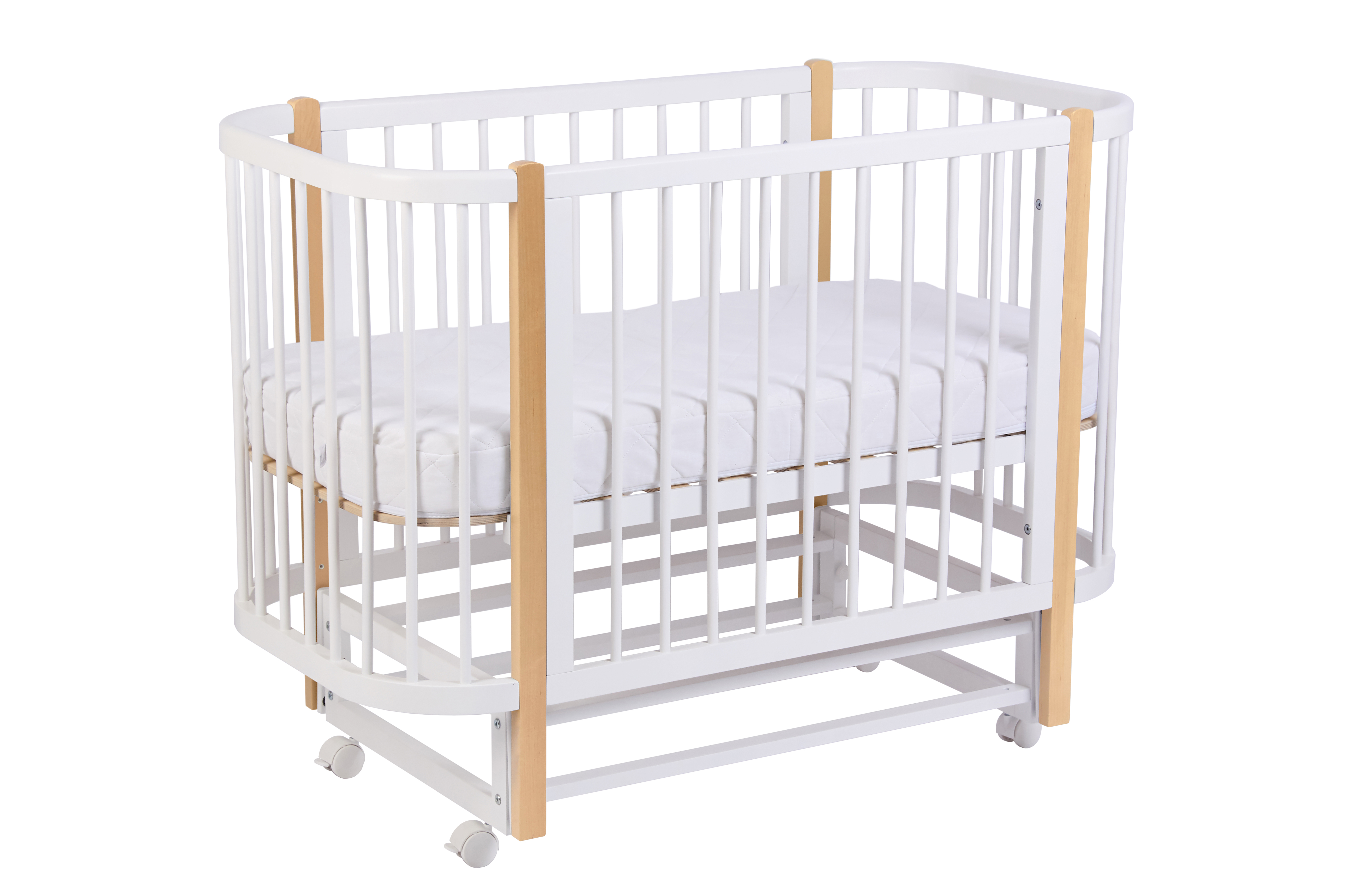 Детская кроватка Polini kids 350 прямоугольная, продольный маятник (белый) - фото 35