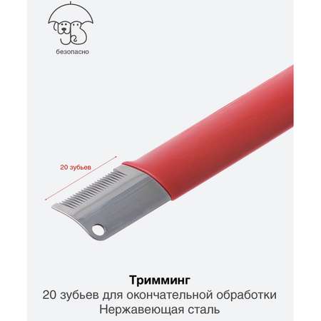 Триммер Hello Pet для животных красный 20 зубьев