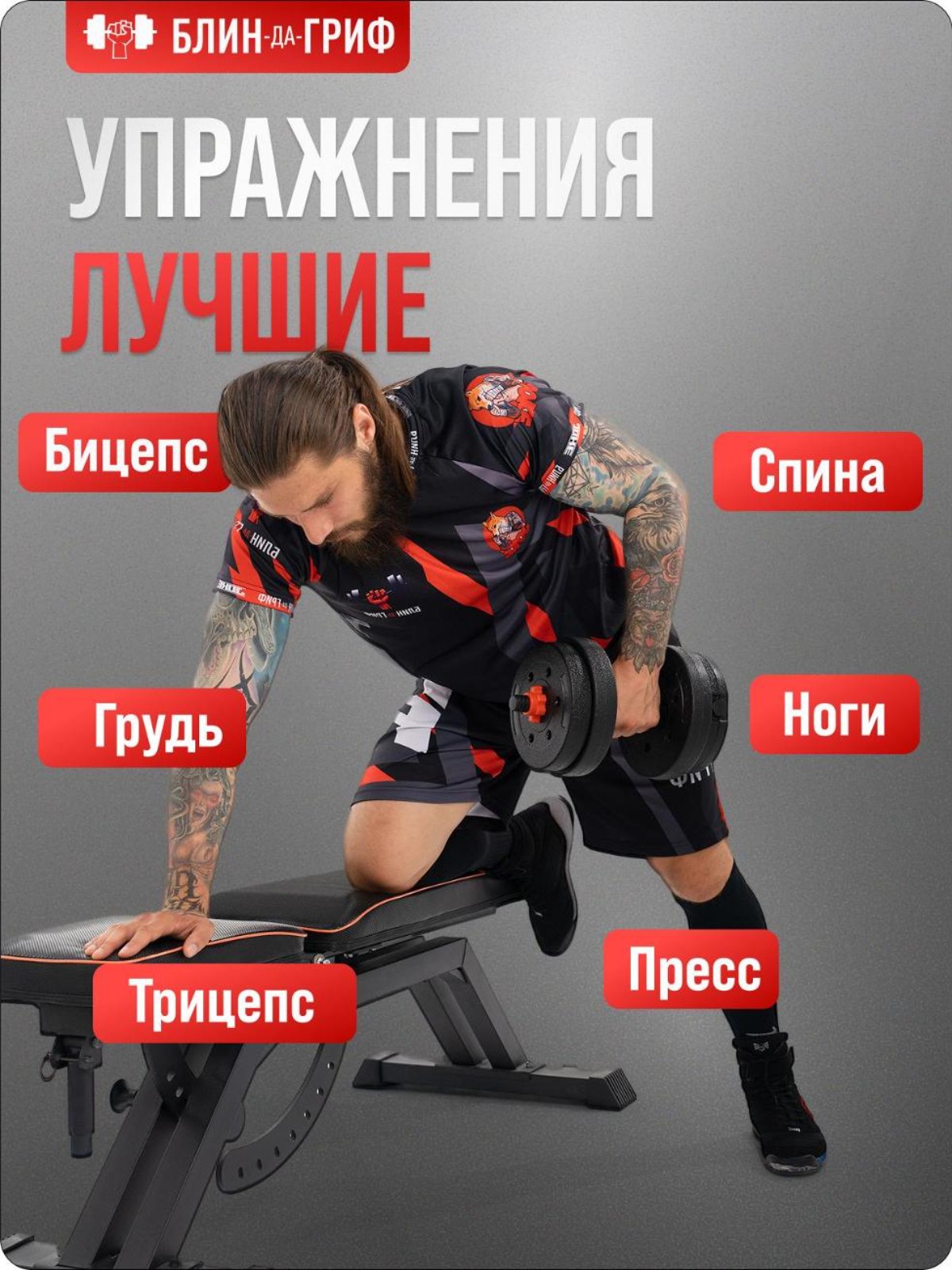 Набор блинов с грифом БлинДаГриф Гантель 15кг 2шт - фото 9