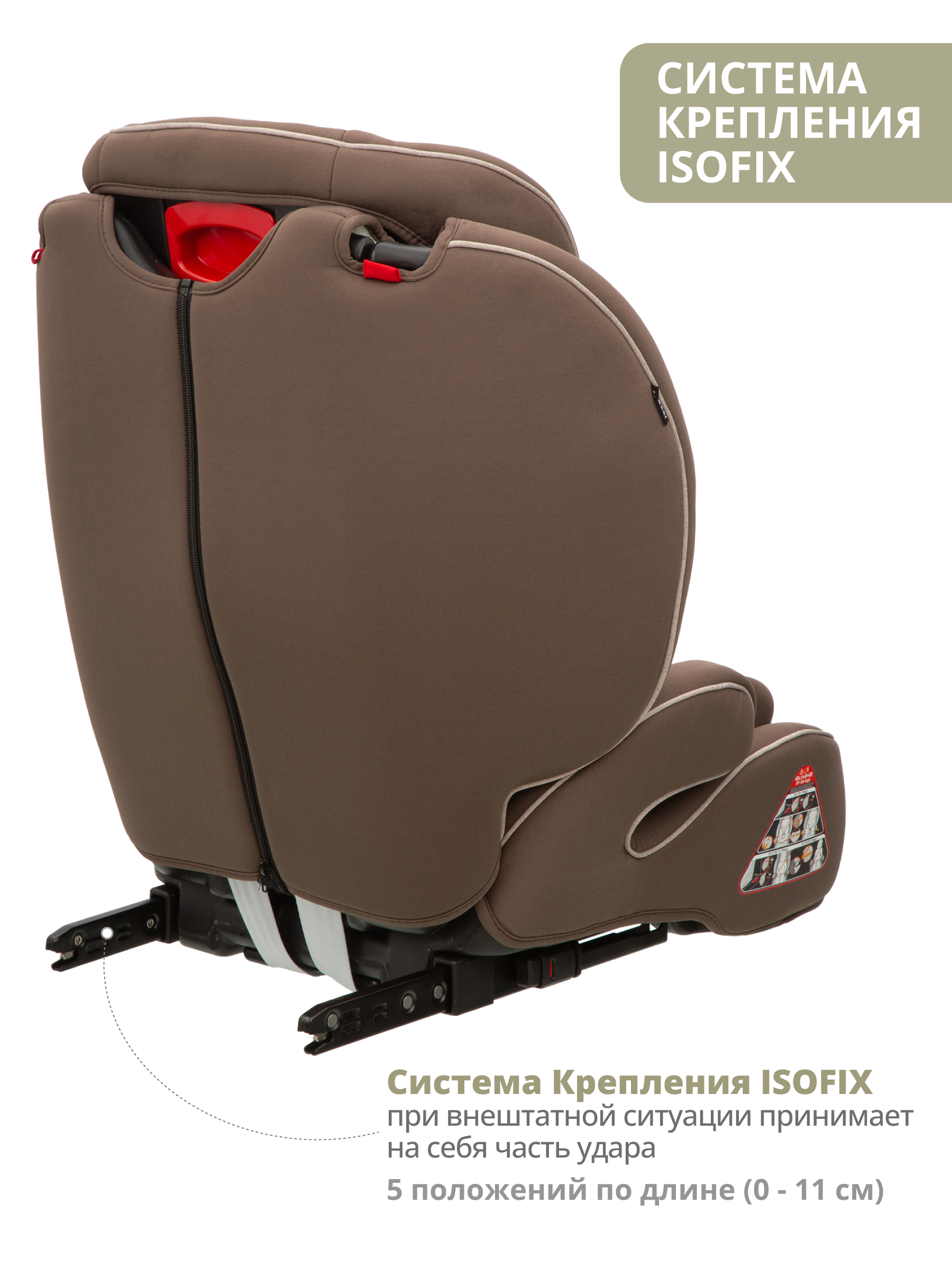 Автокресло JOVOLA MyWay Isofix 1/2/3 (9-36 кг) бежевый - фото 5