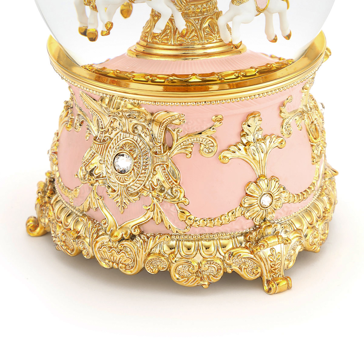 Стеклянный снежный шар Glassglobe Розовая карусель - фото 6