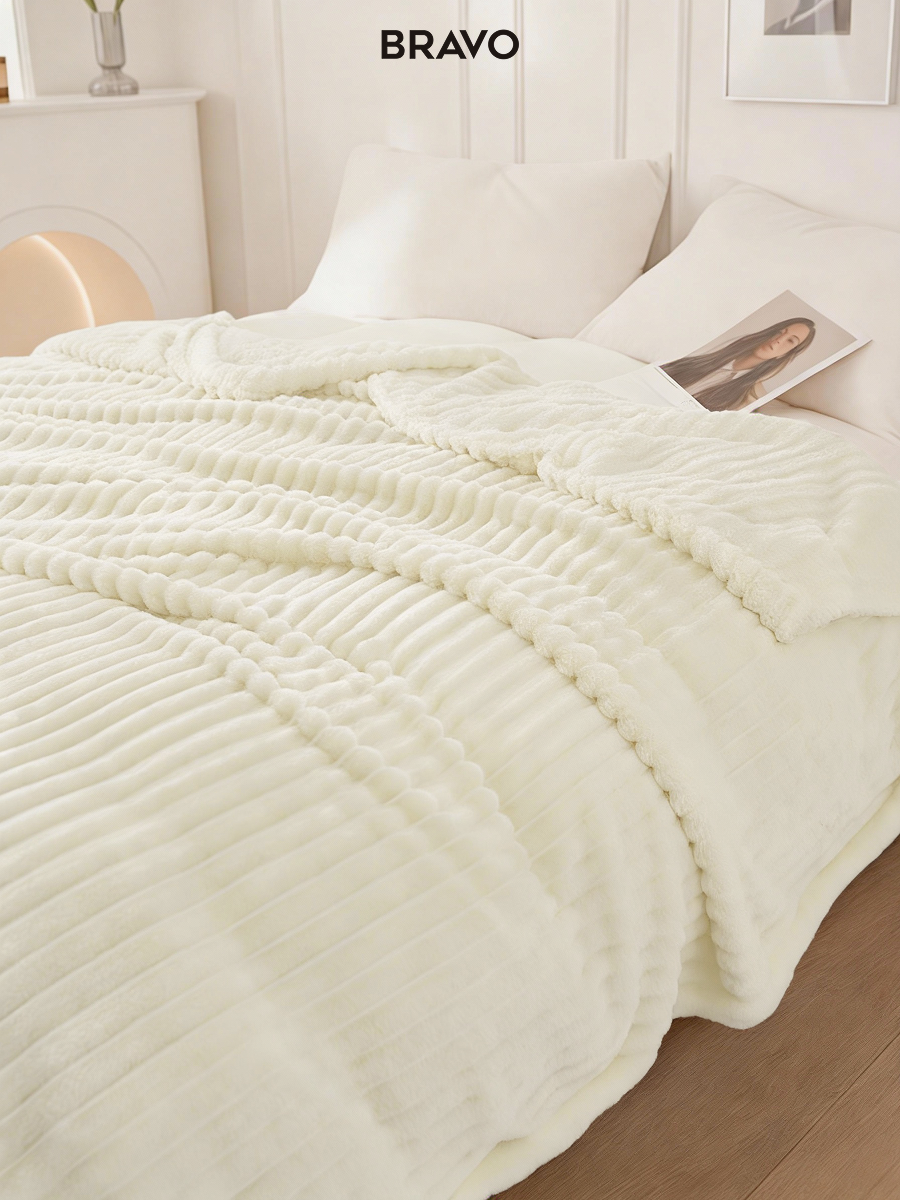 Покрывало BRAVO Волна кремовый 150 x 200 см велсофт - фото 8
