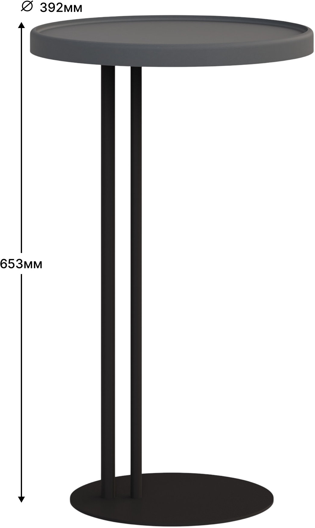 Стол журнальный SLINE Кальяри графит черный - фото 9