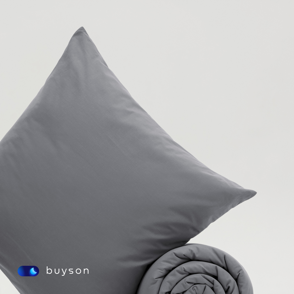 Пододеяльник buyson BuyDream 145х215 см, хлопок (поплин) графит - фото 9