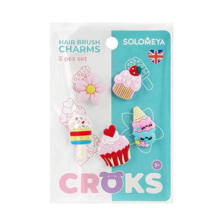 Solomeya Набор украшений для расчески, Мороженое, 5 шт./Set of charms for hair brush, Ice Cream, 5 pcs.