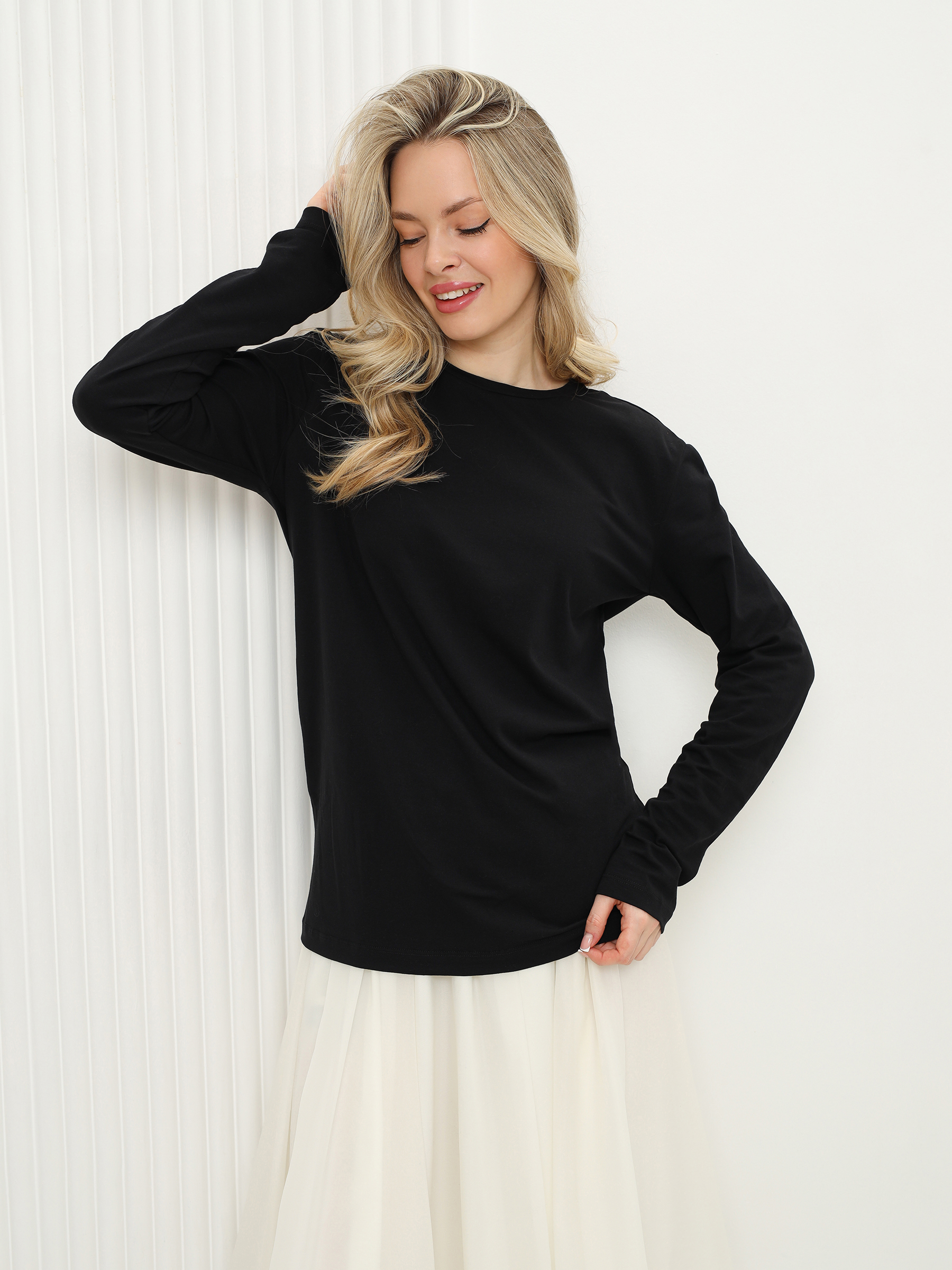 Лонгслив Натали Суслова 14403/1 черный - фото 7