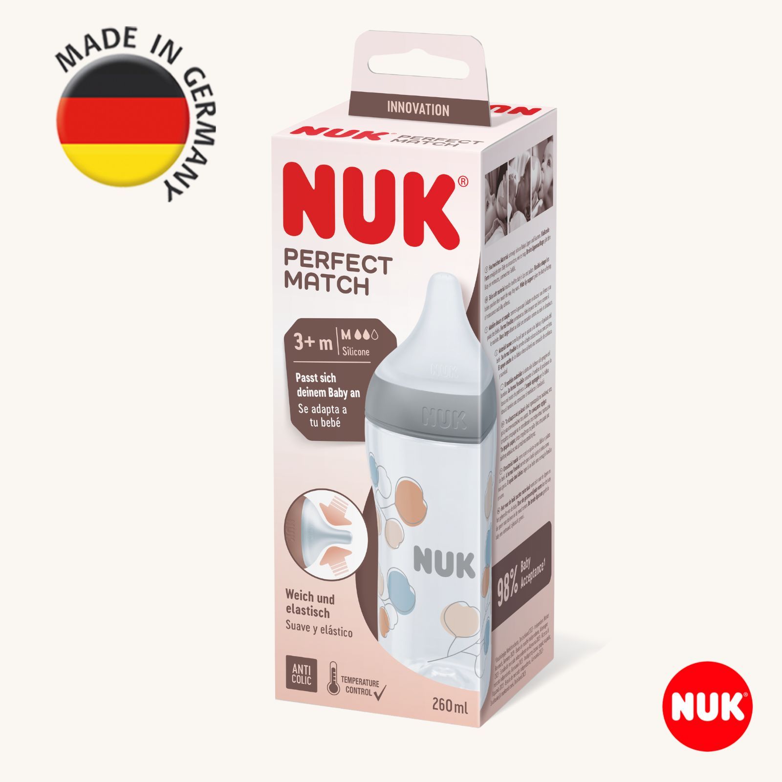 Бутылочка Nuk Natural Feeling 260 мл - фото 3