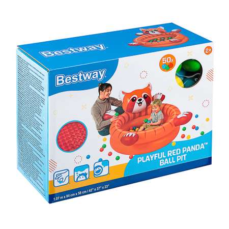 Надувной бассейн Bestway Манеж с мячиками Playful Red Panda 50 шариков