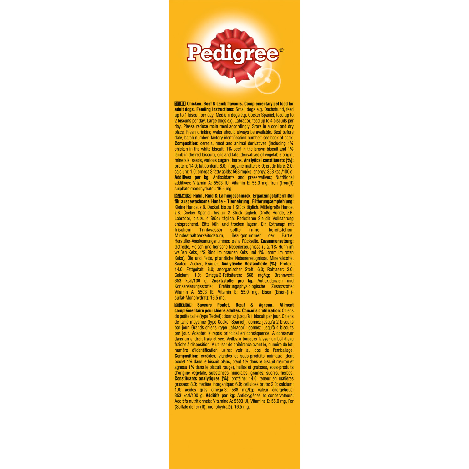Лакомство для взрослых собак Pedigree Biscrok бисквитные косточки ассорти 500г - фото 4