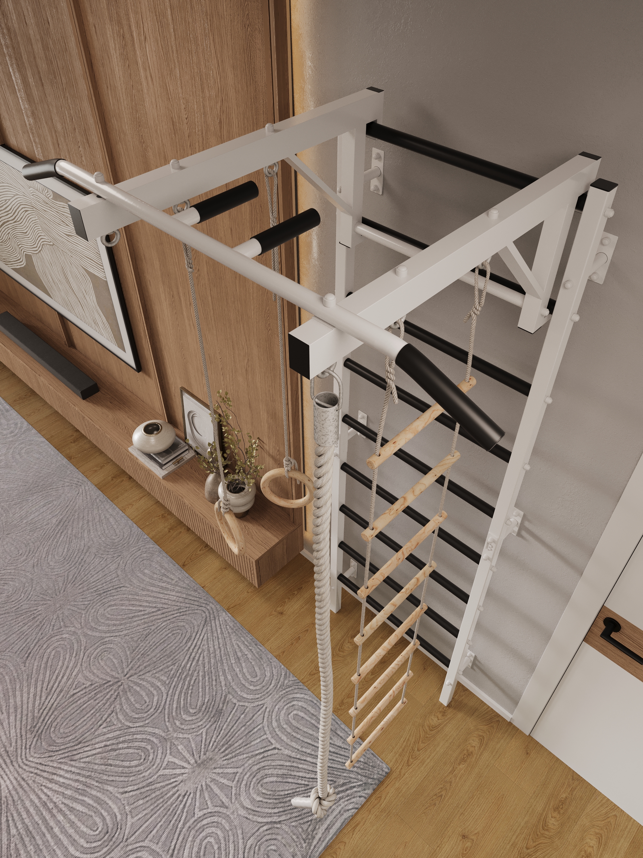 Шведская стенка BORABO PRO с турником и навесным оборудованием - фото 20