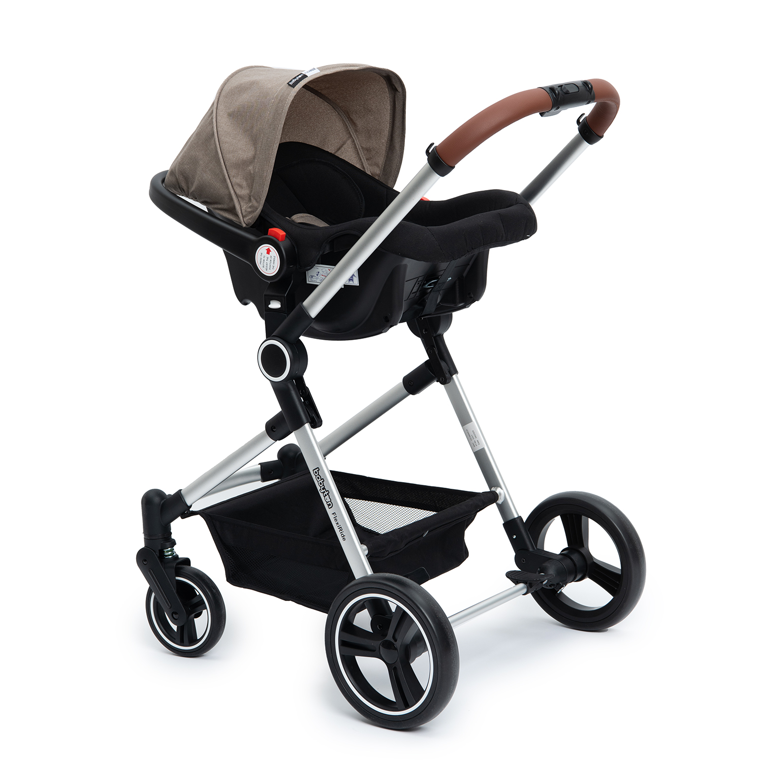 Коляска 3в1 Babyton Flexi Ride Black-Beige - фото 14