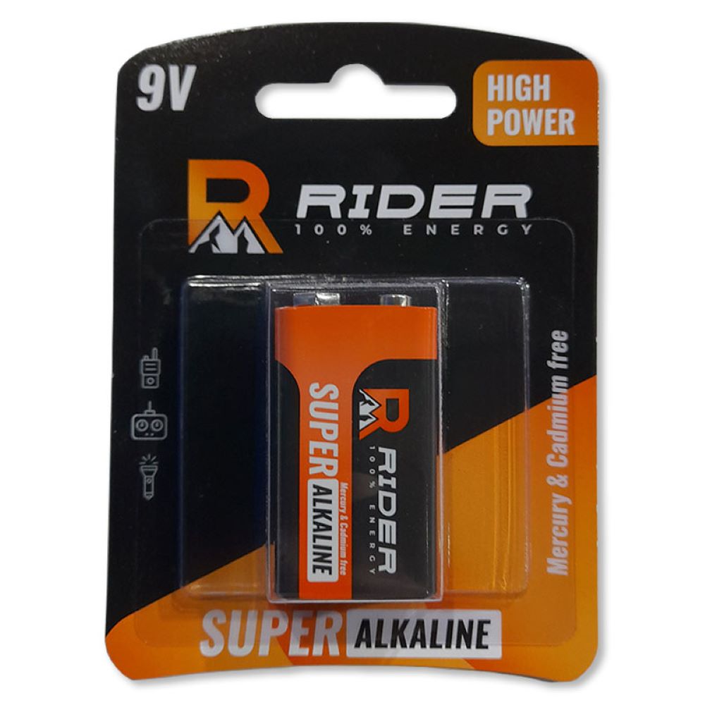 Батарейка Rider 6LR61UD 1B SUPER+ - фото 1