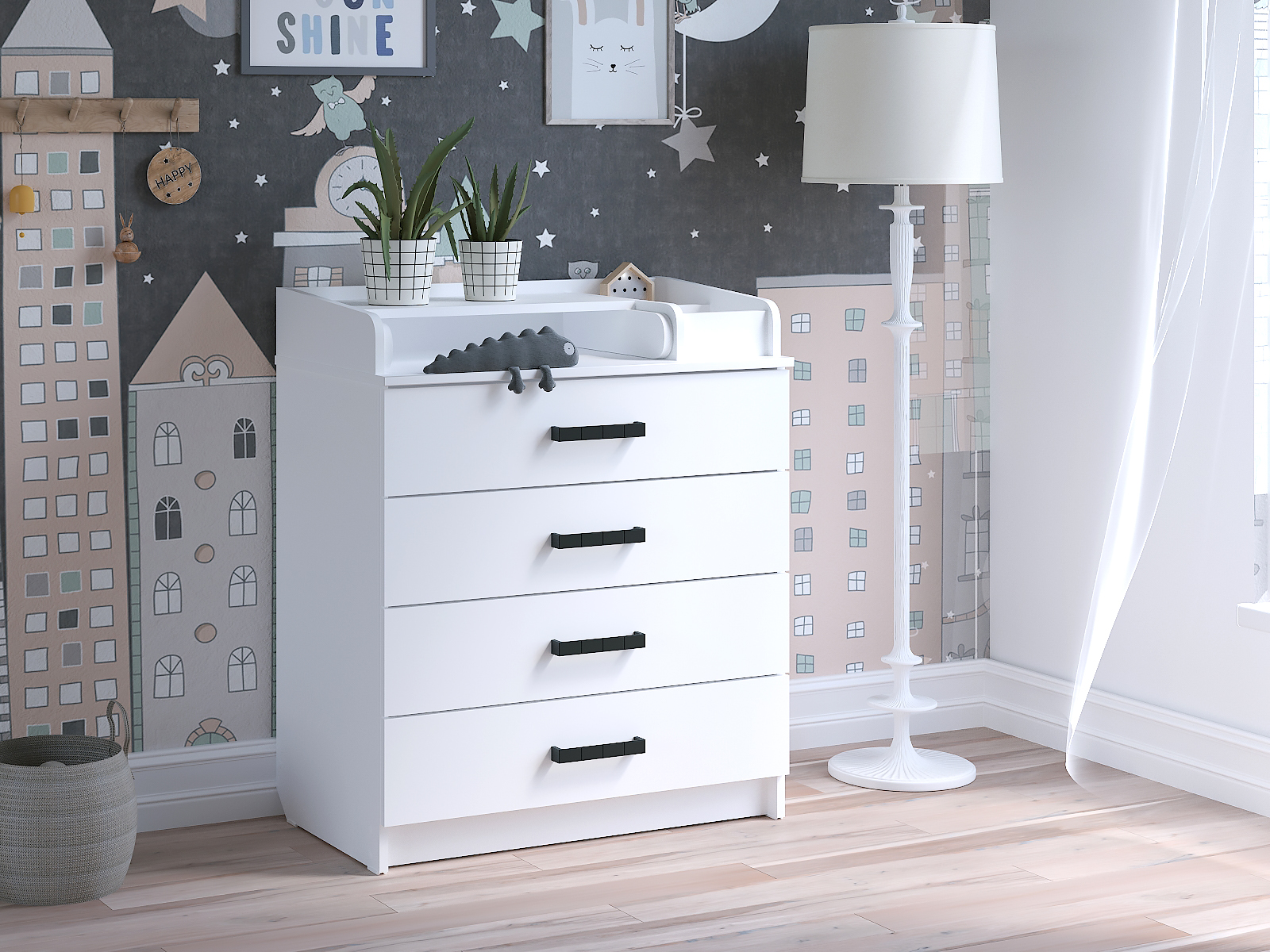 Комод пеленальный aton baby furniture Marvin (белый) - фото 4