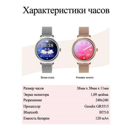 Фитнес-браслет CheckME Smart CMSAK38GGWB с шагомером тонометром пульсометром
