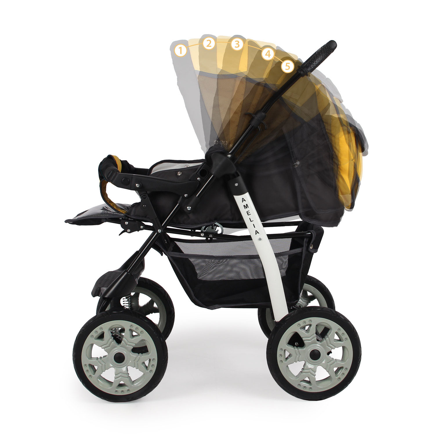 Коляска трансформер alis Amelia желтый - фото 6