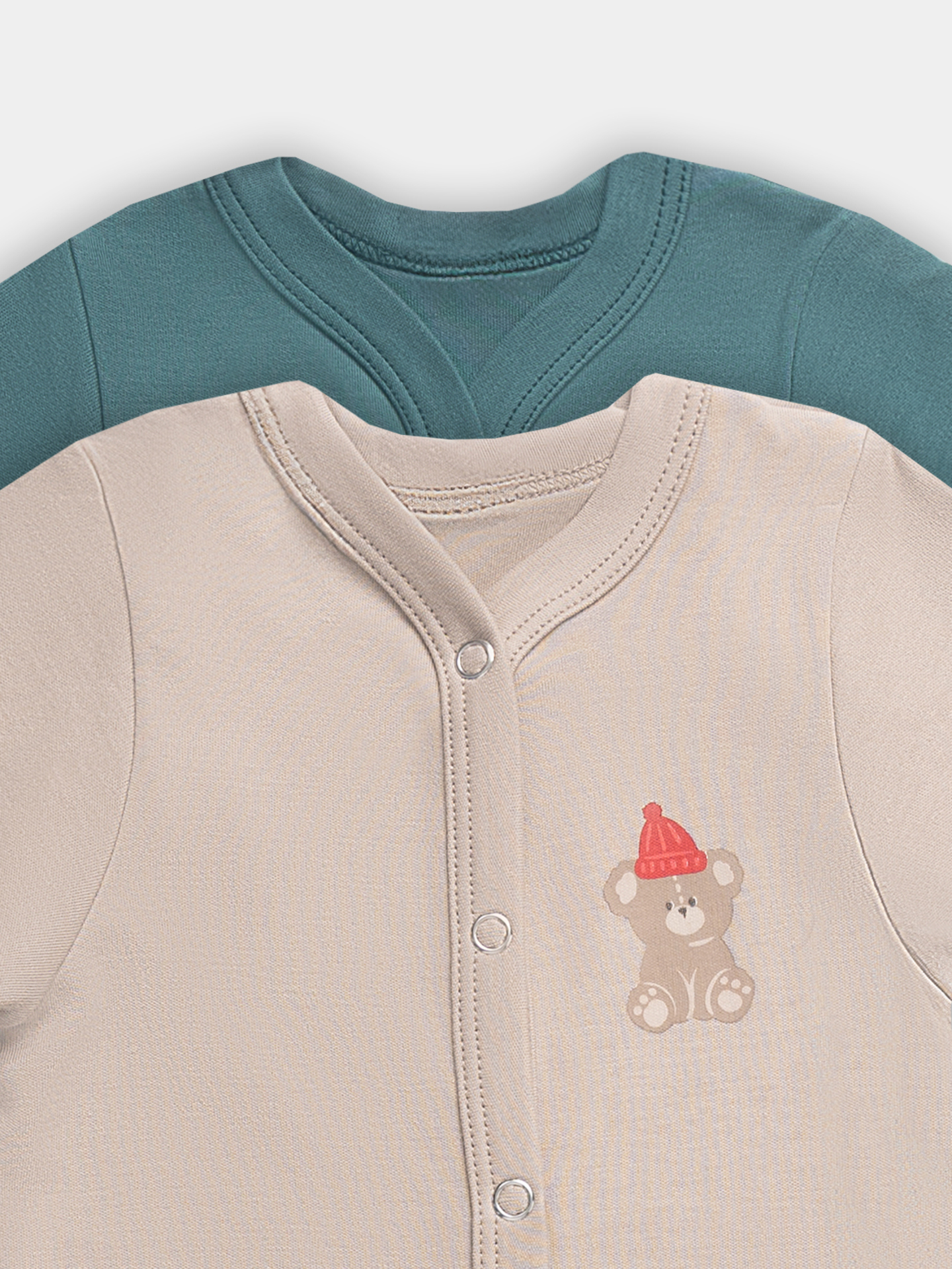 Комбинезон 2 шт Mark Formelle (Марк Формэль) 14005-2/бежевый +изумруд +печать - фото 6