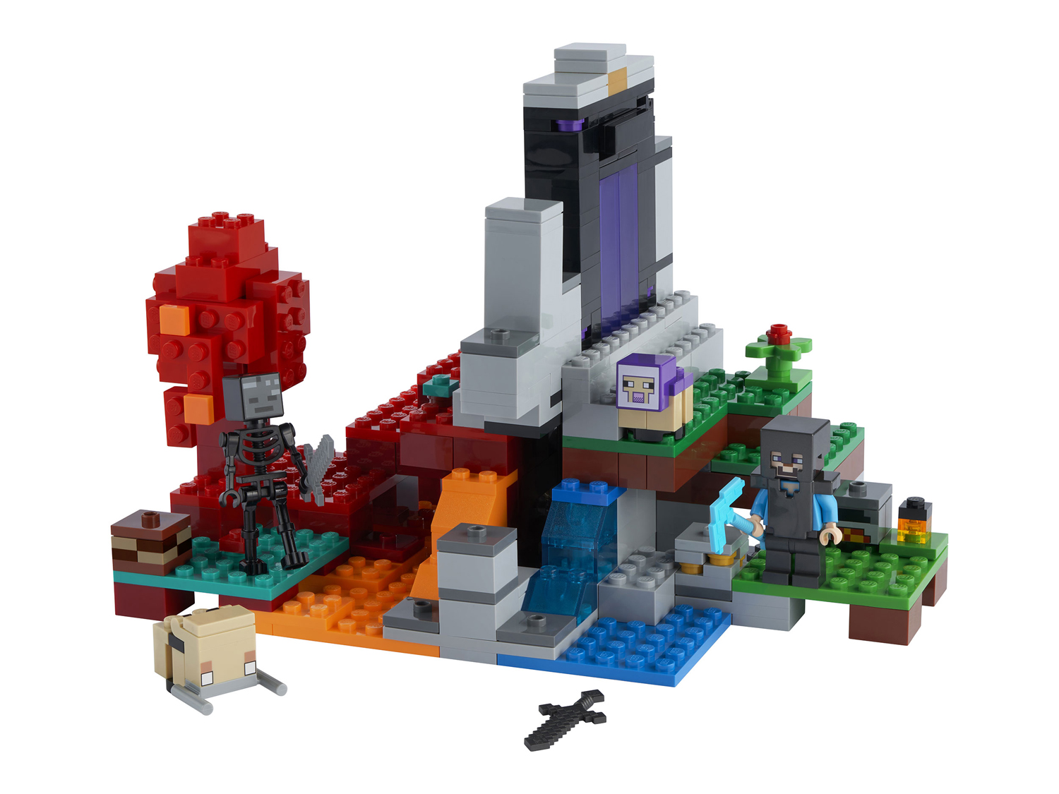 Конструктор LEGO Minecraft Разрушенный портал блочный - фото 10