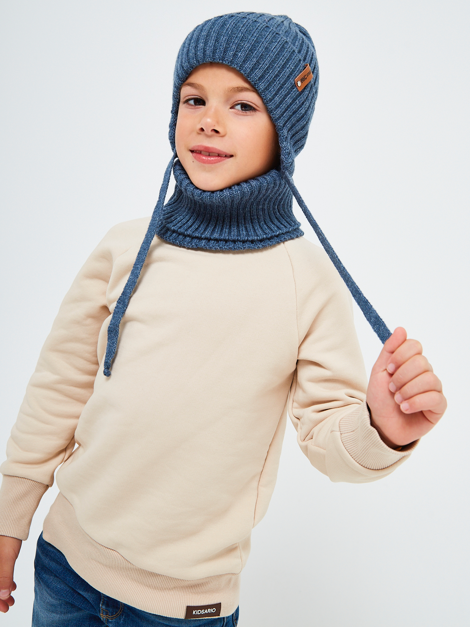 Шапка и снуд NYCkids NYC-H-56-zaviazki-jeansB - фото 12