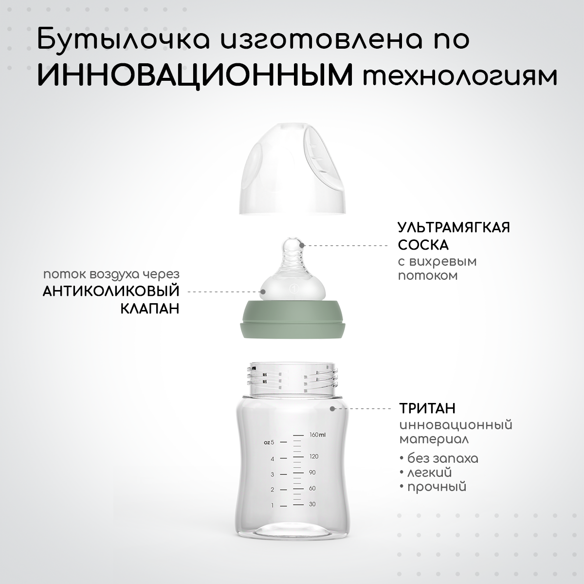 Бутылочка Miyoumi Anti-Colic 160 мл 1 шт. - фото 3