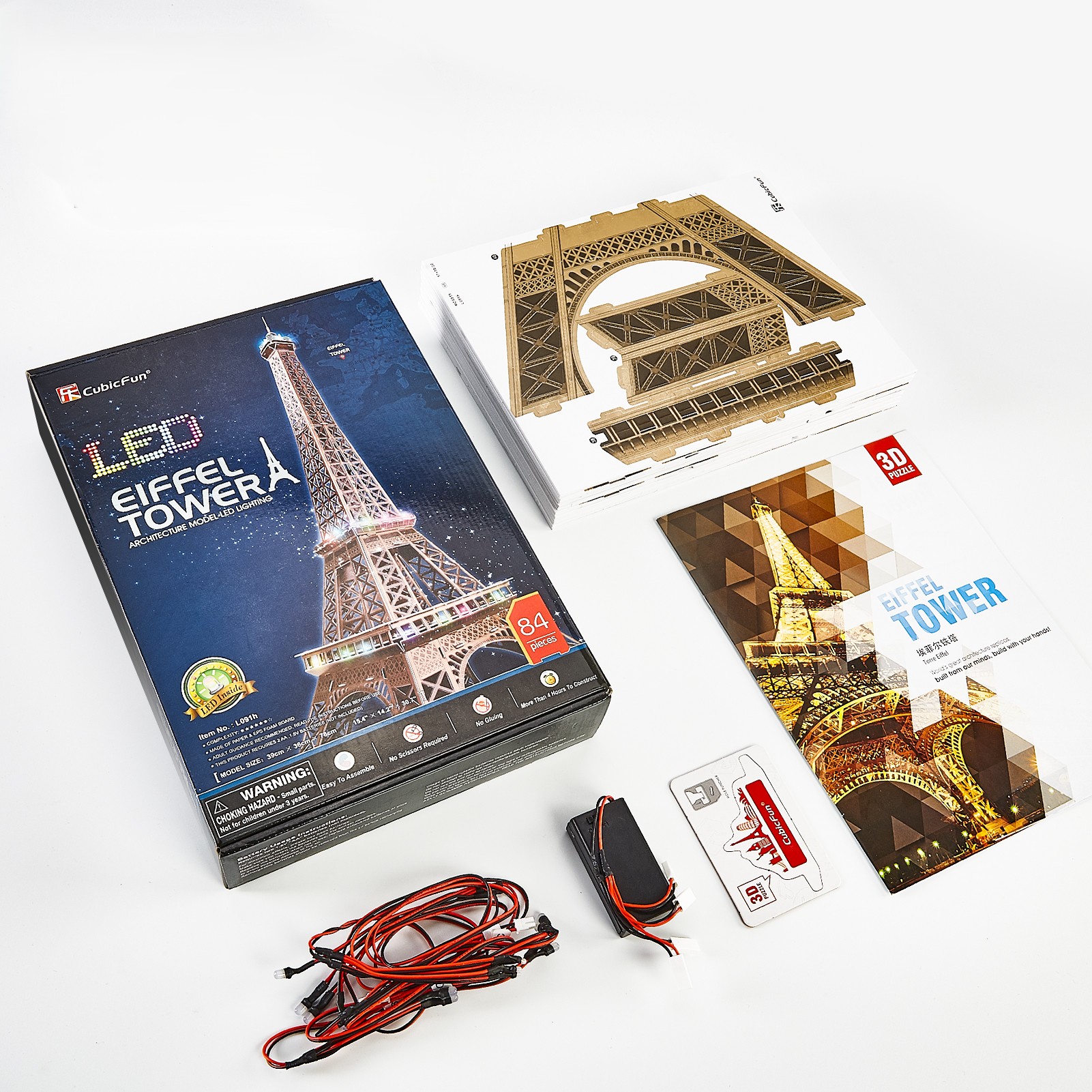 Пазл CubicFun Эйфелева башня Led подсветка 3D - фото 10