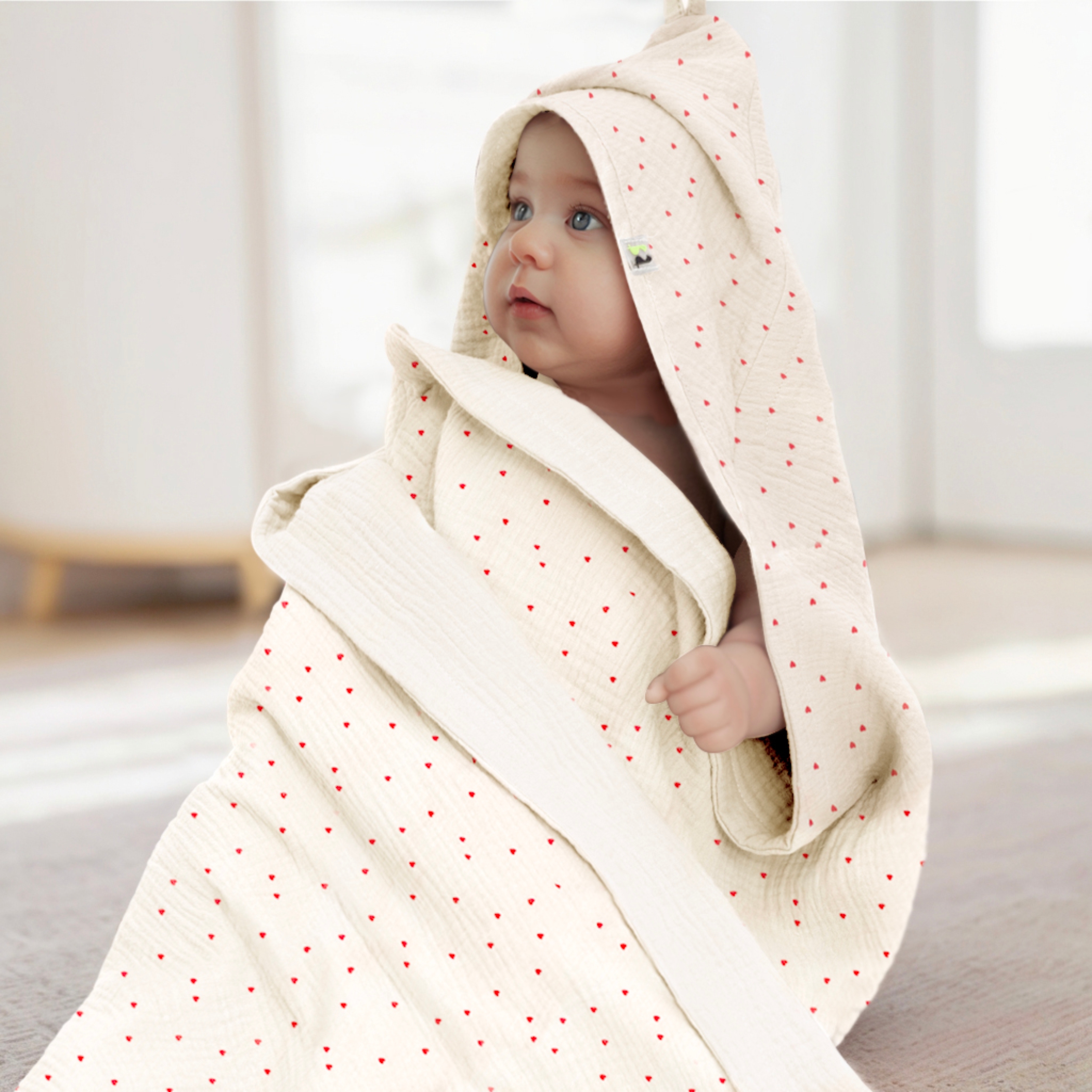 Полотенце уголок Фабрика Бамбук с капюшоном (уголком) 98 x 98 см - фото 4