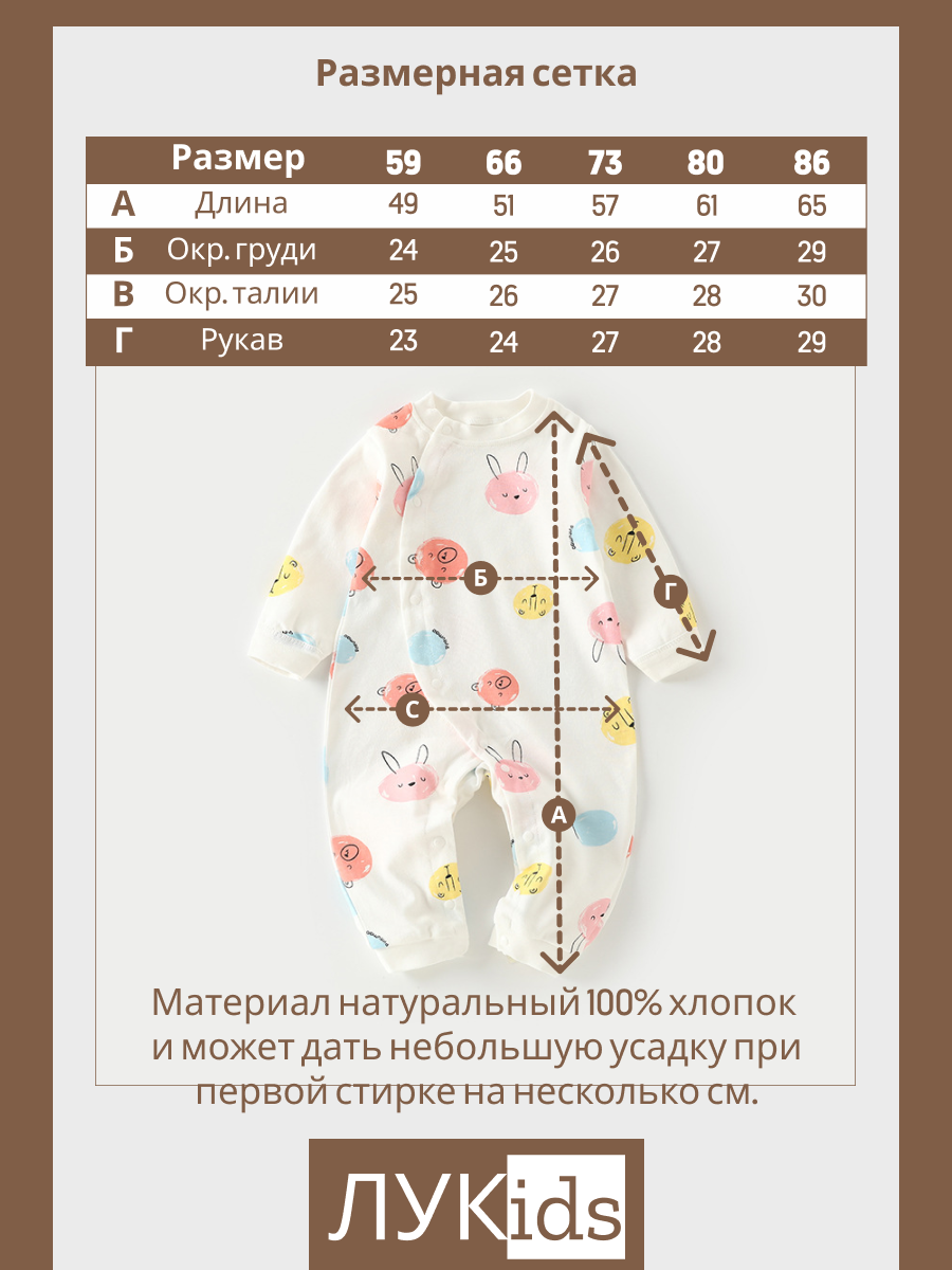 Комбинезон 3 шт ЛУKID Слипы/набор-3-девочки - фото 3